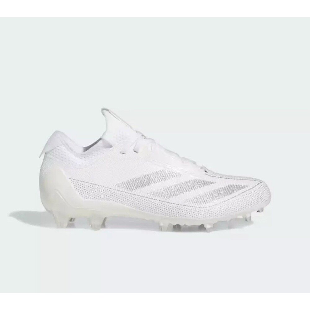 Adidas Adizero White Silver Metallic IF2425 Football Cleats Men's 11.5 New